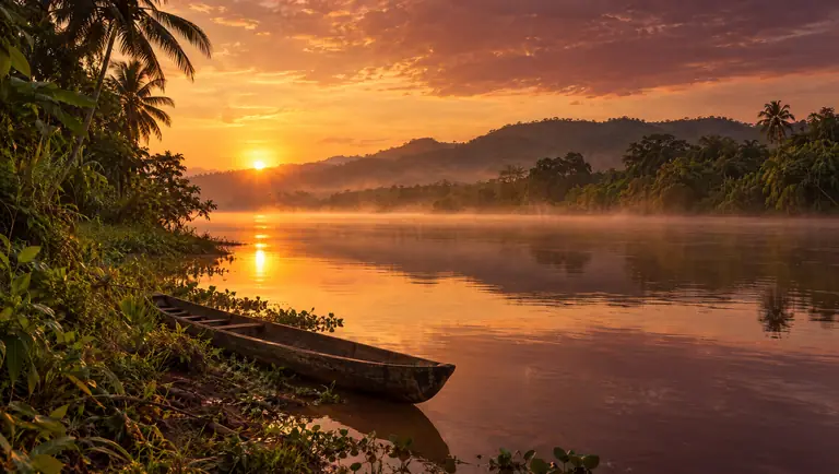 El río Sinú al amanecer cerca de Tierralta